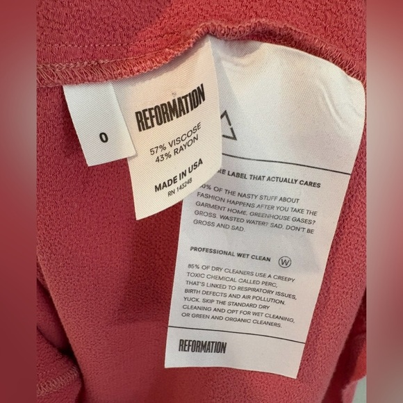 Reformation Marla Sheath Dress In Pink Size 0 - Picture 6 of 8